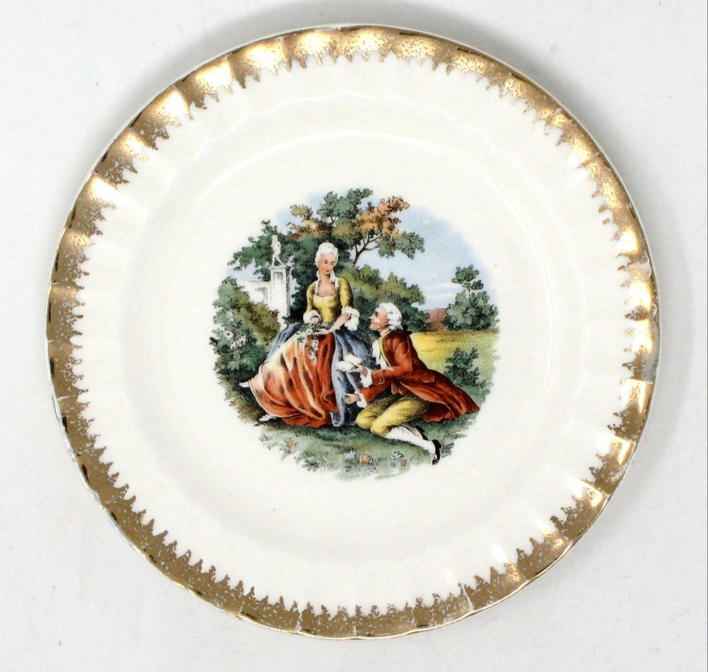 Bread & Butter Plate, Cronin China Co, Fragonard Courting Couple, COI2, Vintage USA