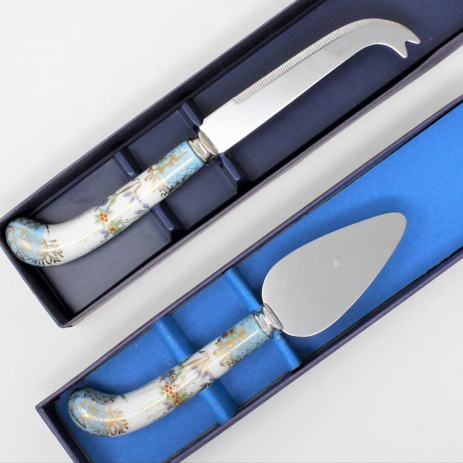 Cheese Knife & Spreader Set, House of Prill, Chinoiserie, Set of 2,England