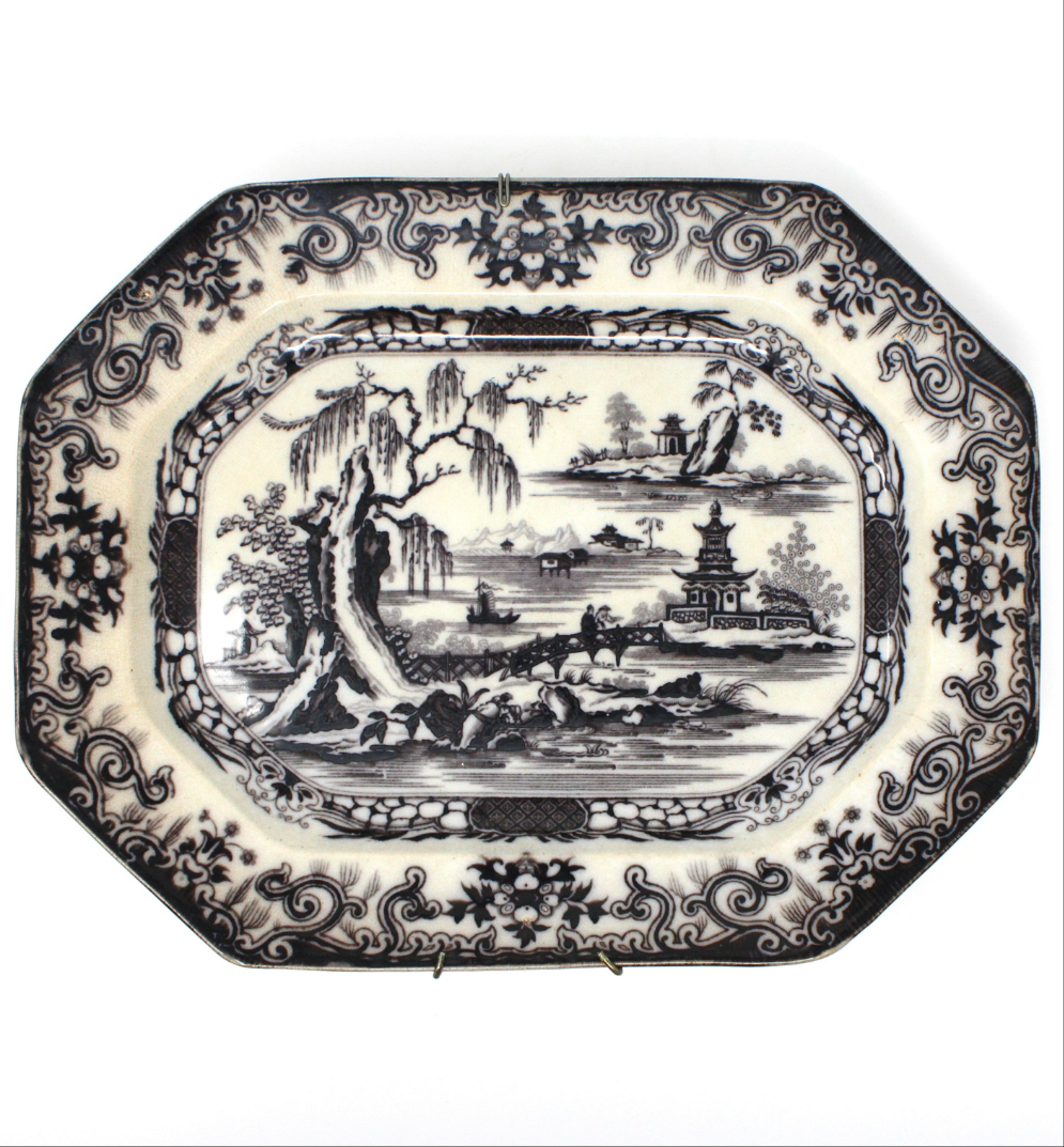 Serving Platter, Mellor, Venables & Co, M.V. & Co, Beauties of China Pattern, England, RARE Antique
