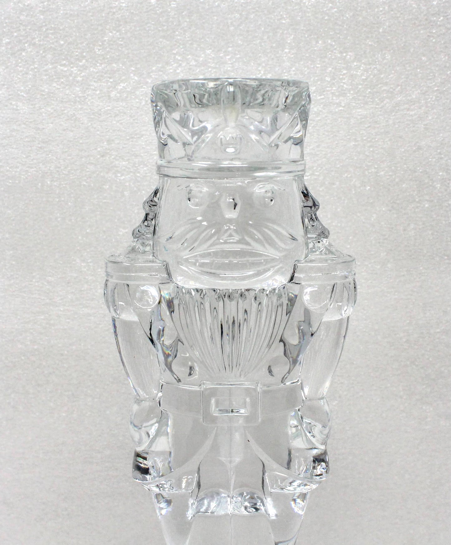 Candle Holder, Christmas Nutcracker, Crystal Clear Ind, 24% Lead Crystal, Vintage