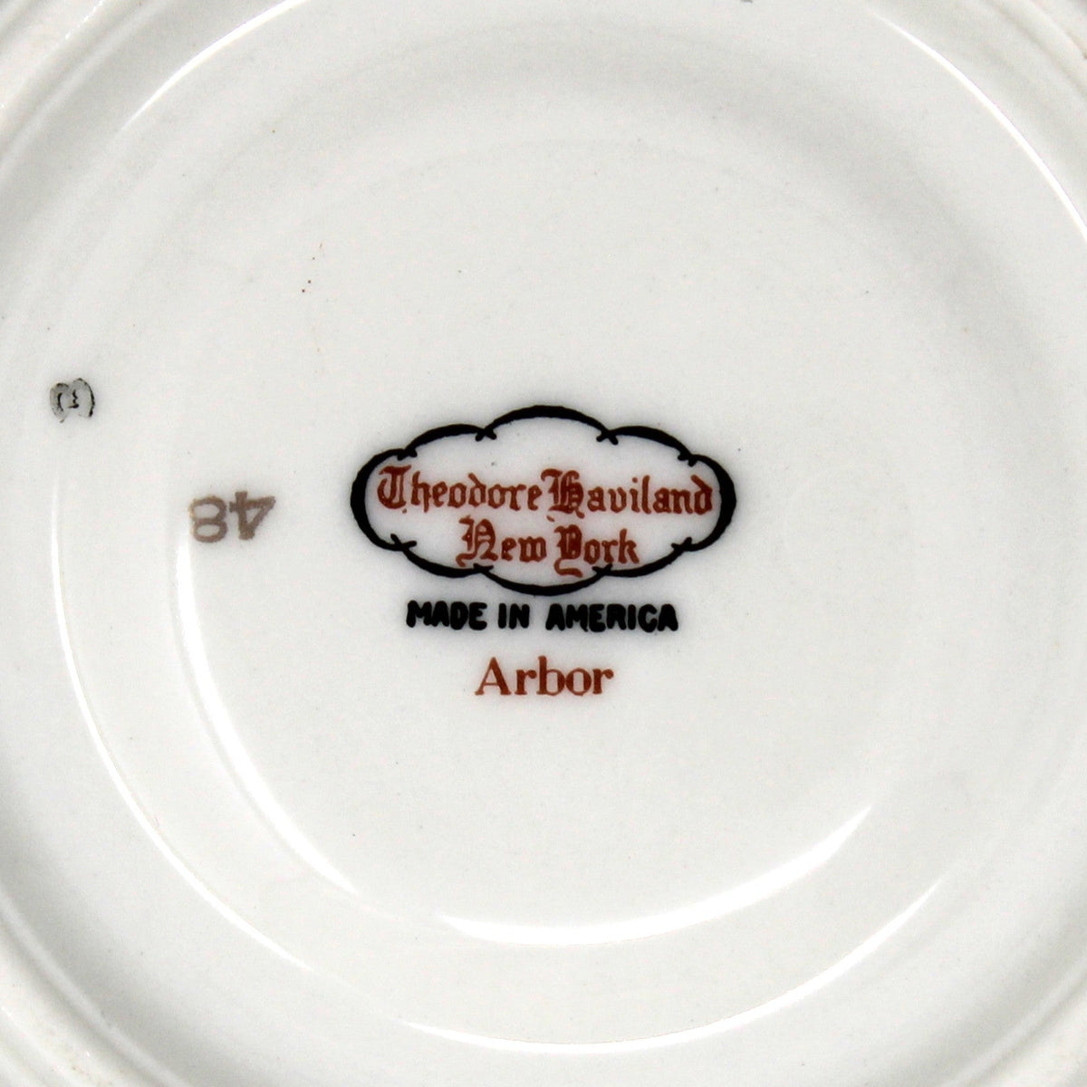 Tea Cups & Saucers: Theodore Haviland, Arbor, Grape Clusters, Set of 4, Vintage 1950