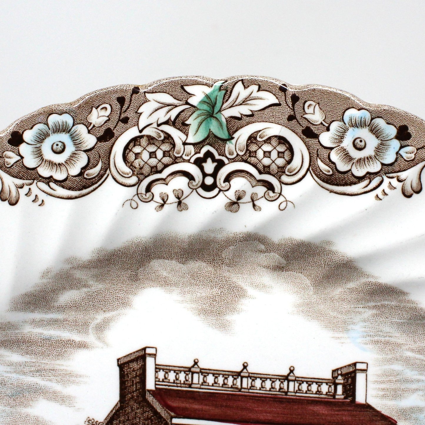 Dinner Plate, Johnson Bros, Heritage Hall Brown Multicolor, Vintage Ironstone, England, 1980's