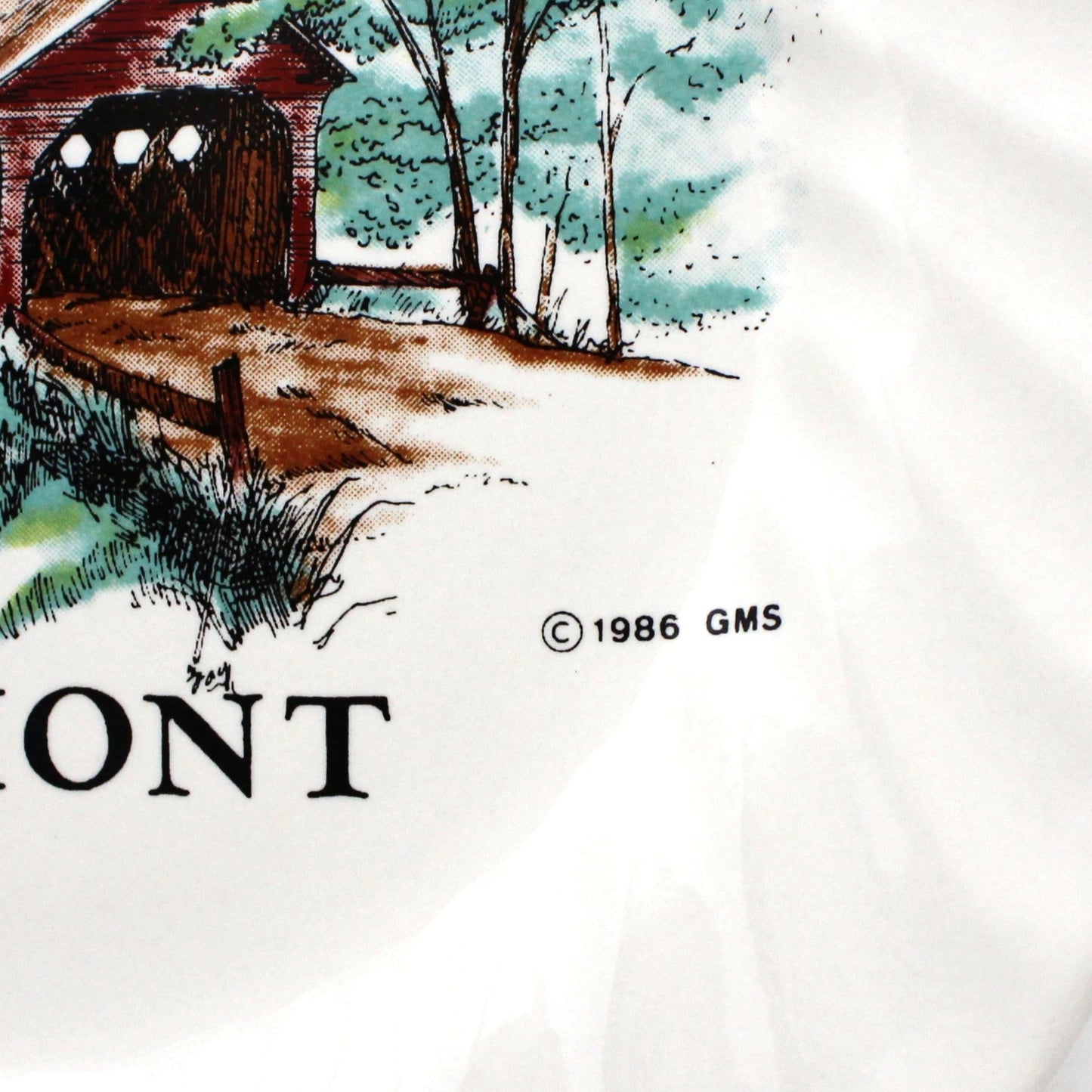 Decorative Plate, Souvenir Plate, Vermont Covered Bridge, Vintage, Japan, 1986