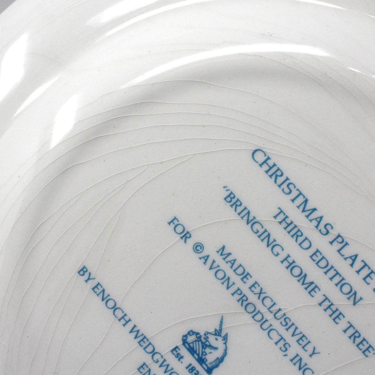 Decorative Plate, Christmas Plate, Bringing Home the Tree 1976, Enoch Wedgwood for Avon, Vintage