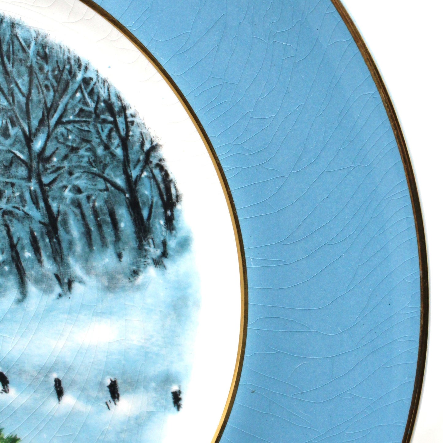 Decorative Plate, Christmas Plate, Bringing Home the Tree 1976, Enoch Wedgwood for Avon, Vintage