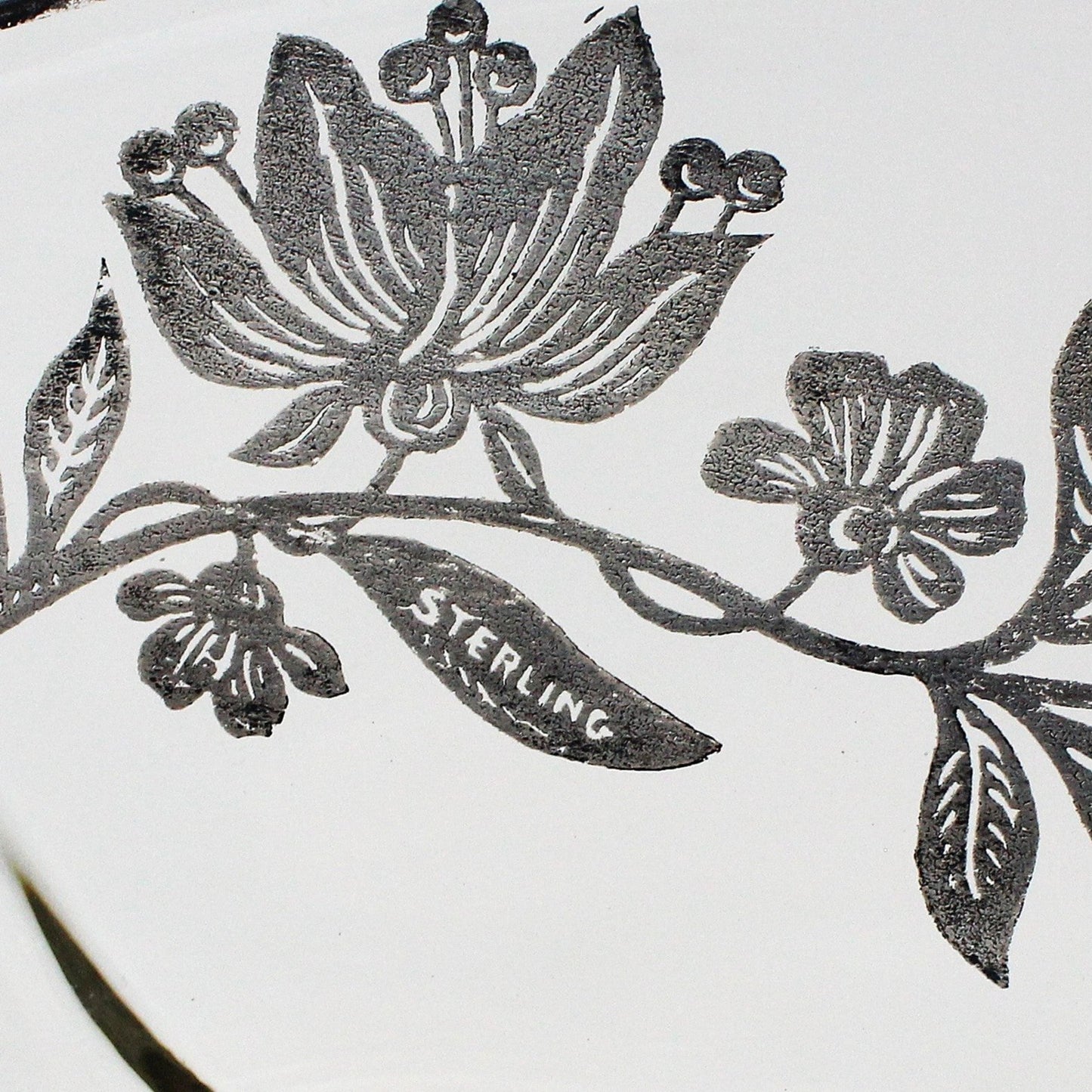 Sandwich Plate / Tidbit Tray, Paden City Glass, Floral Sterling Silver Overlay, Spire Center Handle, Vintage, 1930's