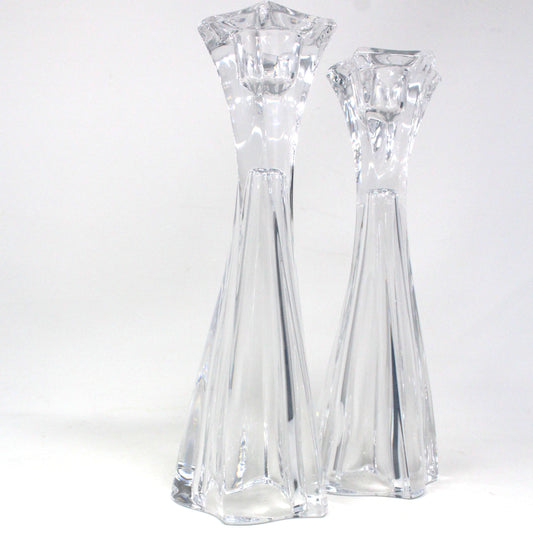 Candle Holders, Mikasa, Pacific Wave, Crystal Tapers, Set of 2 in Original Box