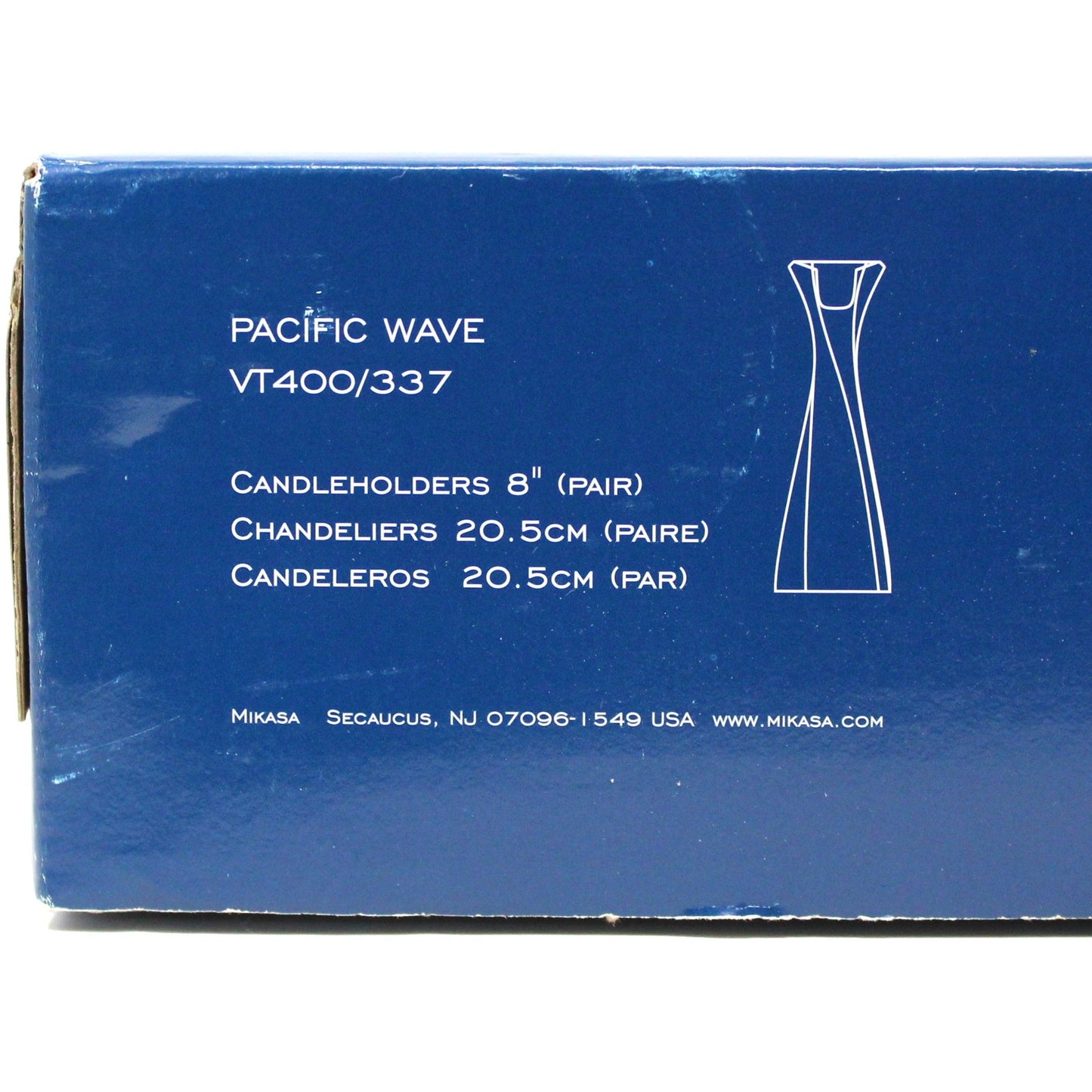 Candle Holders, Mikasa, Pacific Wave, Crystal Tapers, Set of 2 in Original Box