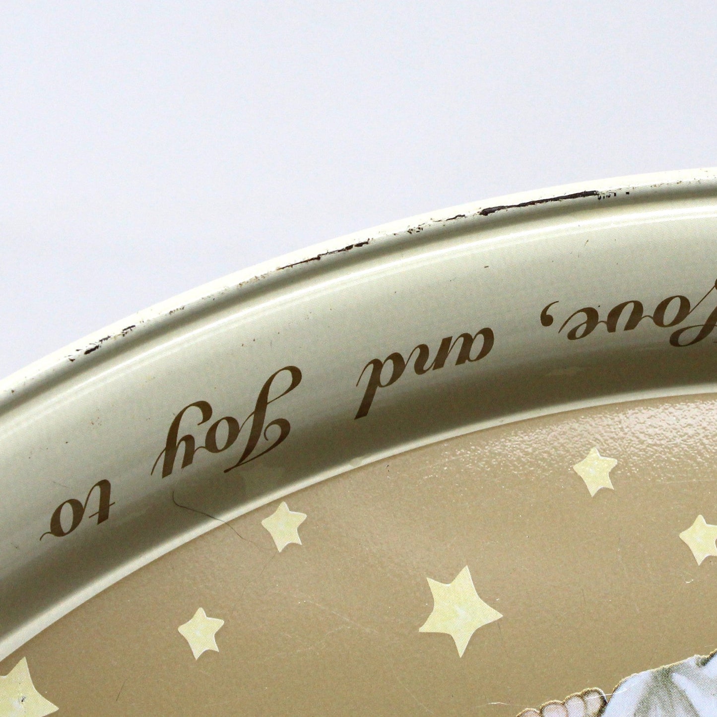 Tray, Ruth Morehead, Three Angels Praying, Peace Love & Joy to You, Oval Serving Tray, Vintage, 1990's