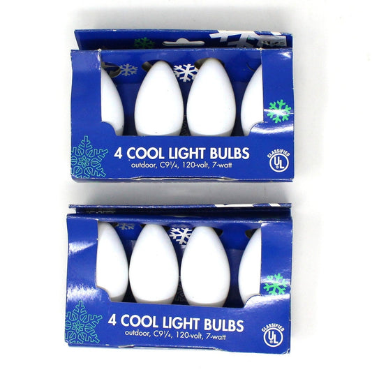 Decorative Christmas Light Bulbs, C-9 In Box/4 Per Box, Set of 2 (8 Bulbs), Vintage