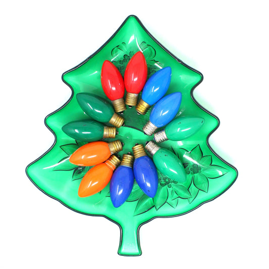 Decorative Christmas Lightbulbs, C-9 Multicolor Bulbs, Set of 12, Vintage