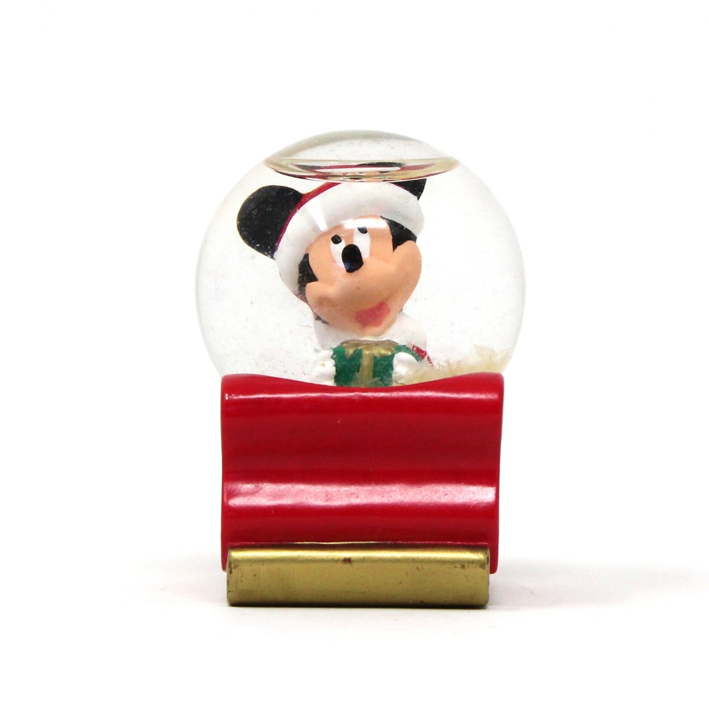 Snowglobe, Disney, Mickey Mouse in Sleigh, Mini Christmas Snow Globe, JC Penney 2003