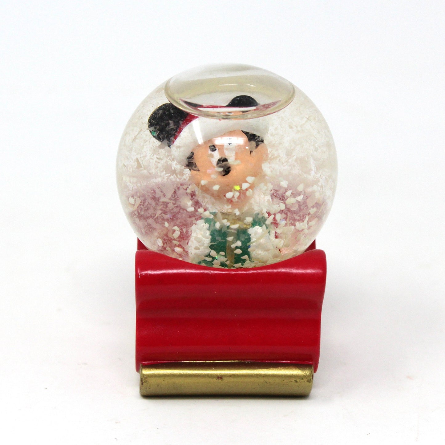 Snowglobe, Disney, Mickey Mouse in Sleigh, Mini Christmas Snow Globe, JC Penney 2003
