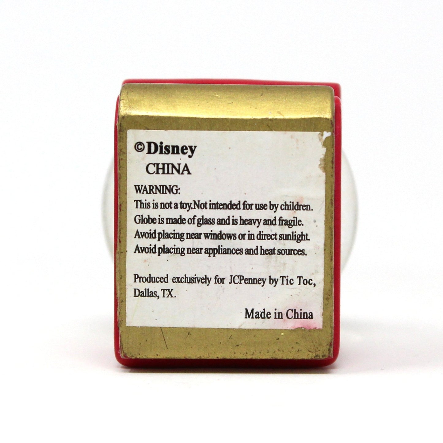 Snowglobe, Disney, Mickey Mouse in Sleigh, Mini Christmas Snow Globe, JC Penney 2003