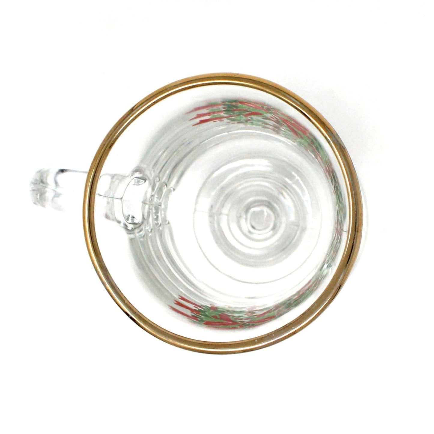 Mug, Libbey, Irish Coffee Mug, Christmas Holly Wreath & Ribbon Garland, Holiday Pattern, Vintage, 1980's