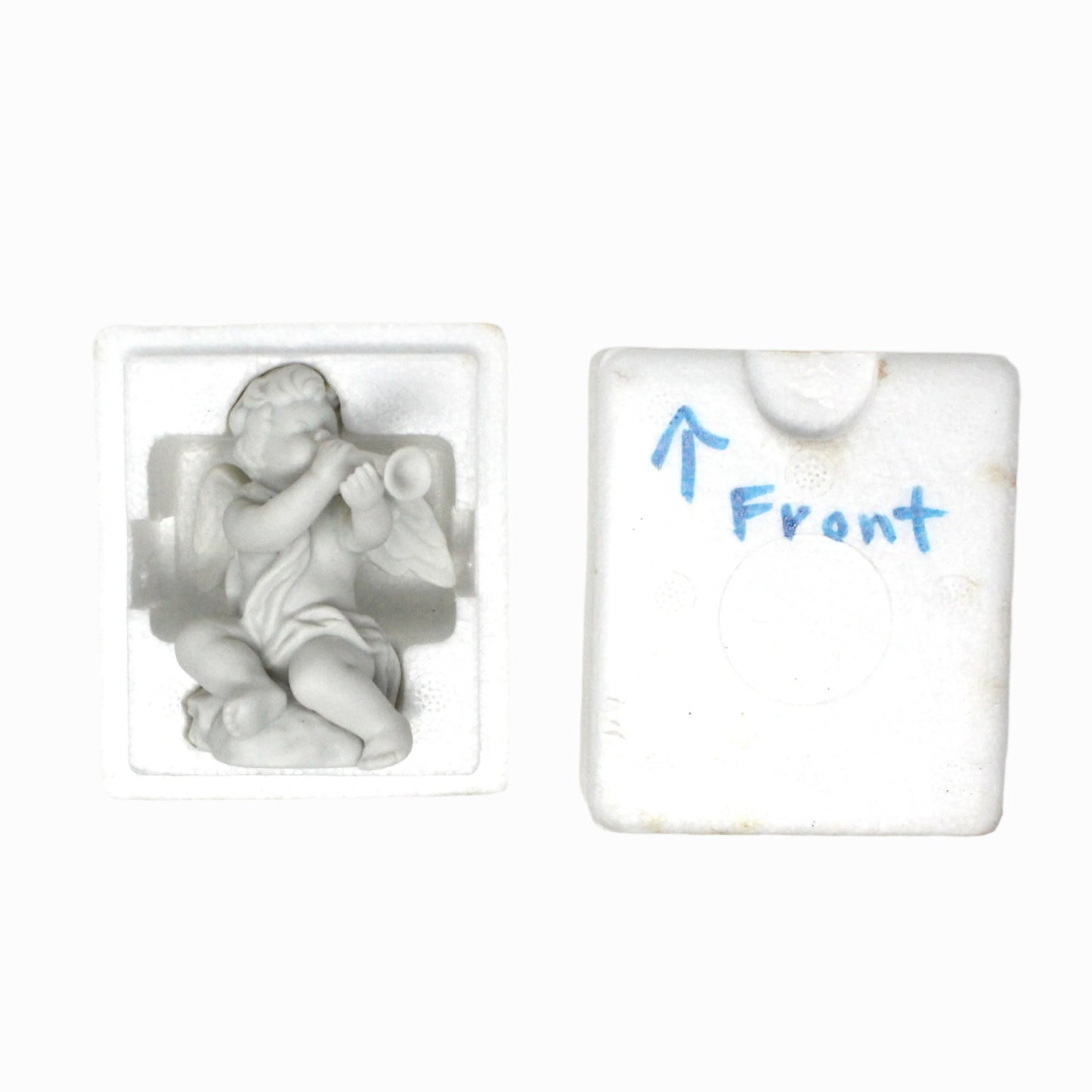 Figurine, Avon, Cherub Angel Nativity Collectibles, White Porcelain, In Original Box, Vintage, 1989