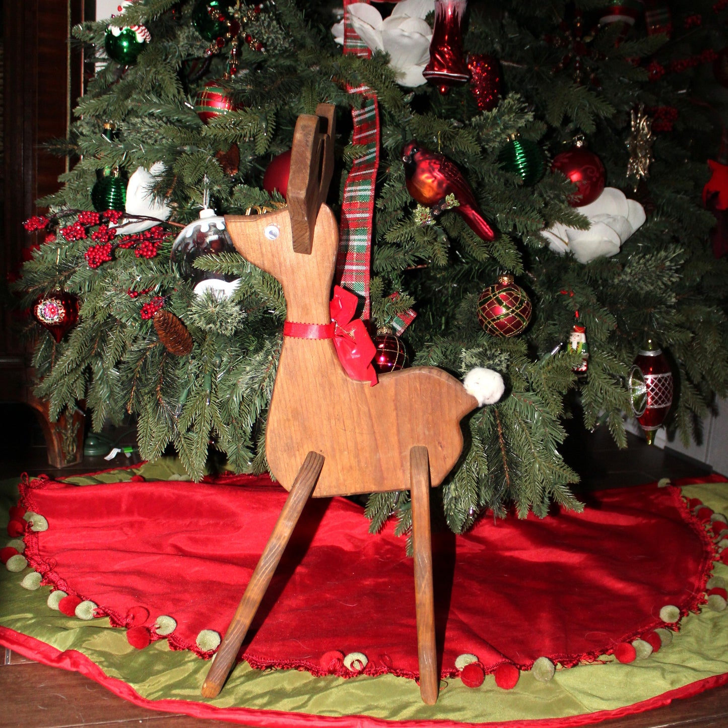 Reindeer, Wooden Christmas Deer, Hand Made, Free Standing, Interlocking Pieces, Vintage