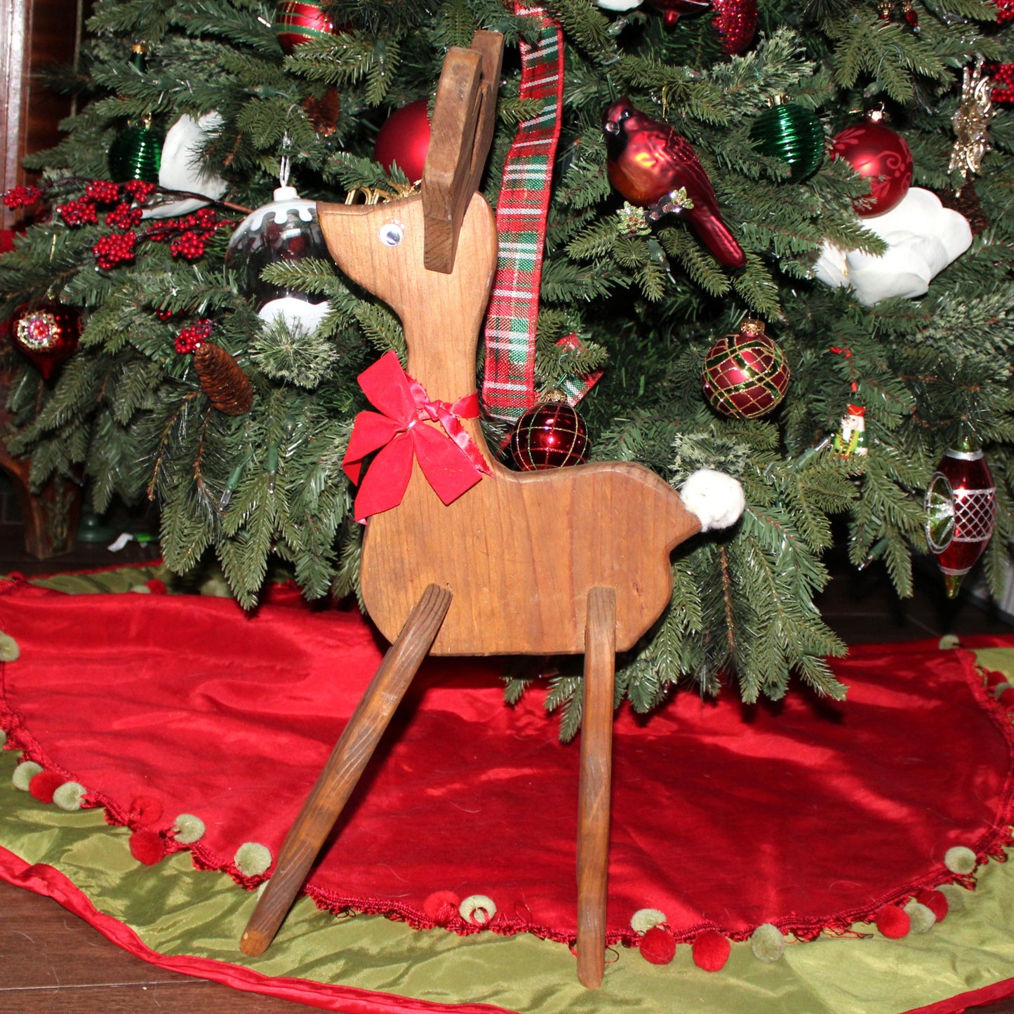 Reindeer, Wooden Christmas Deer, Hand Made, Free Standing, Interlocking Pieces, Vintage