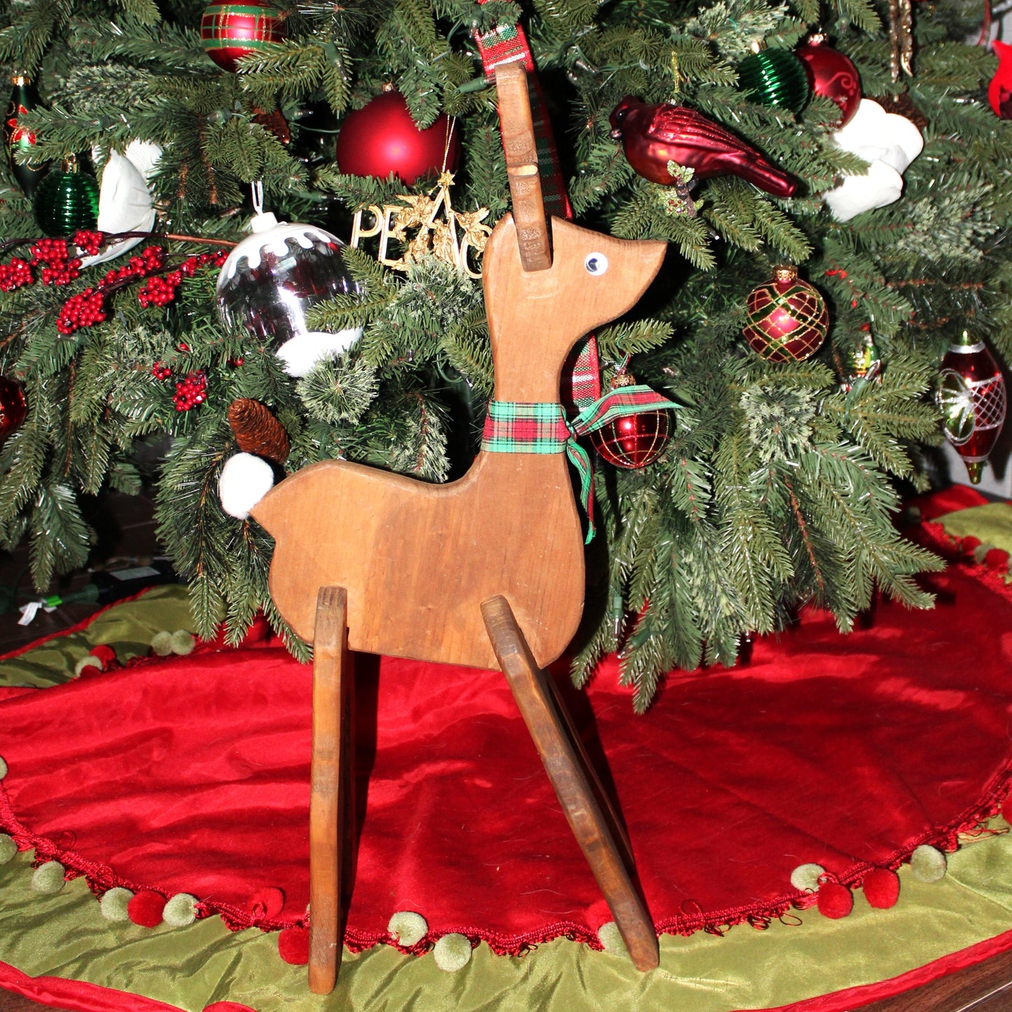 Reindeer, Wooden Christmas Deer, Hand Made, Free Standing, Interlocking Pieces, Vintage