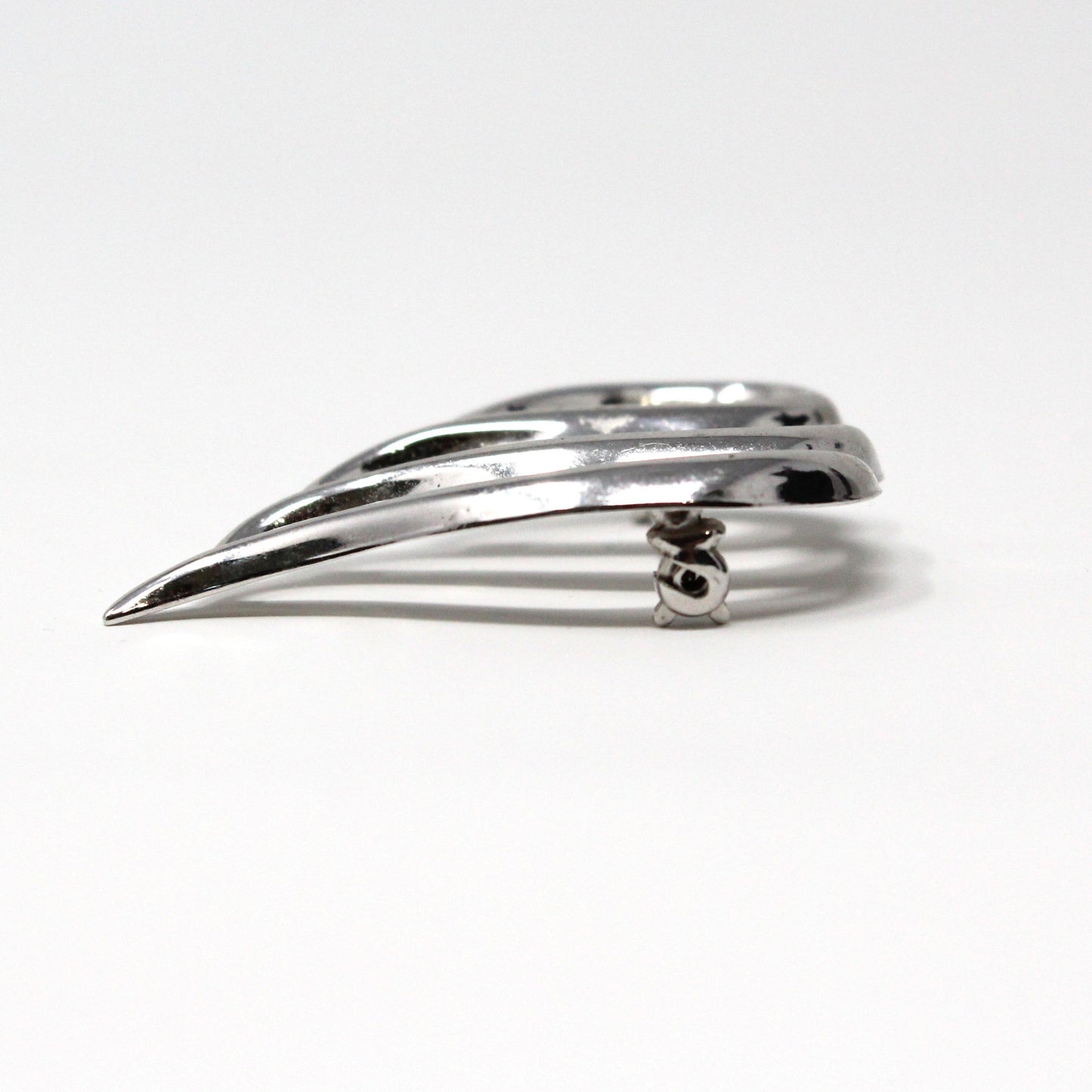 Brooch / Pin, Beau Ster, Open Heart 3 Loop Pin, Sterling Silver, Modernist, Vintage