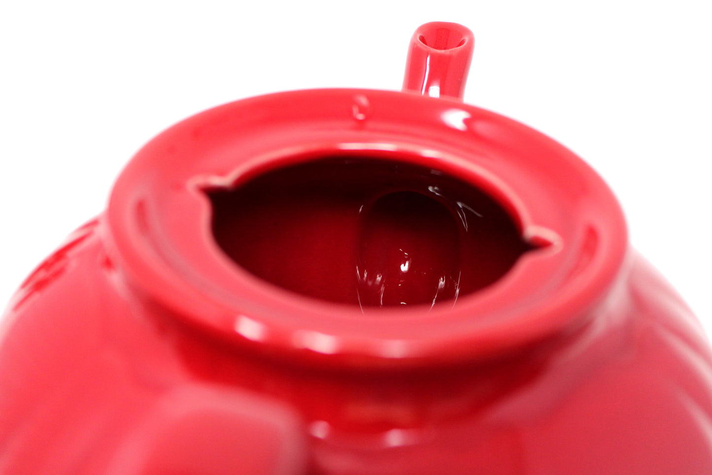 Teapot, PV Peasant Village, Large Red Ceramic Teapot, Italian Pottery, Vintage, SOLD