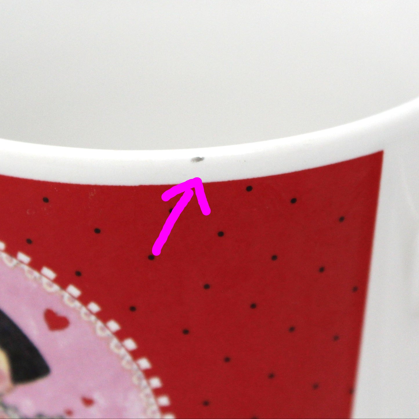 Mug, Mary Engelbreit, Coffee Mug, Girl with Flowers and Hearts, Galerie Brand, Ceramic, Vintage, 1990's
