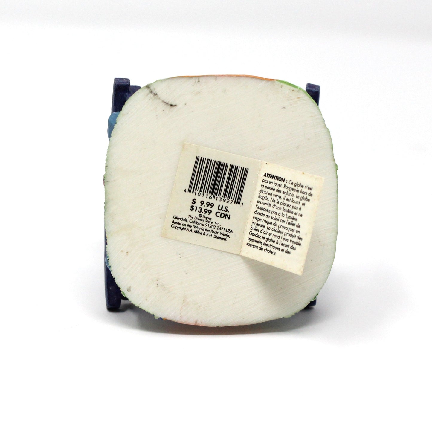 Snowglobe, Disney, Eeyore On Wooden Bridge With Flowers, Mini Snow Globe Collectible, 2000's, SOLD