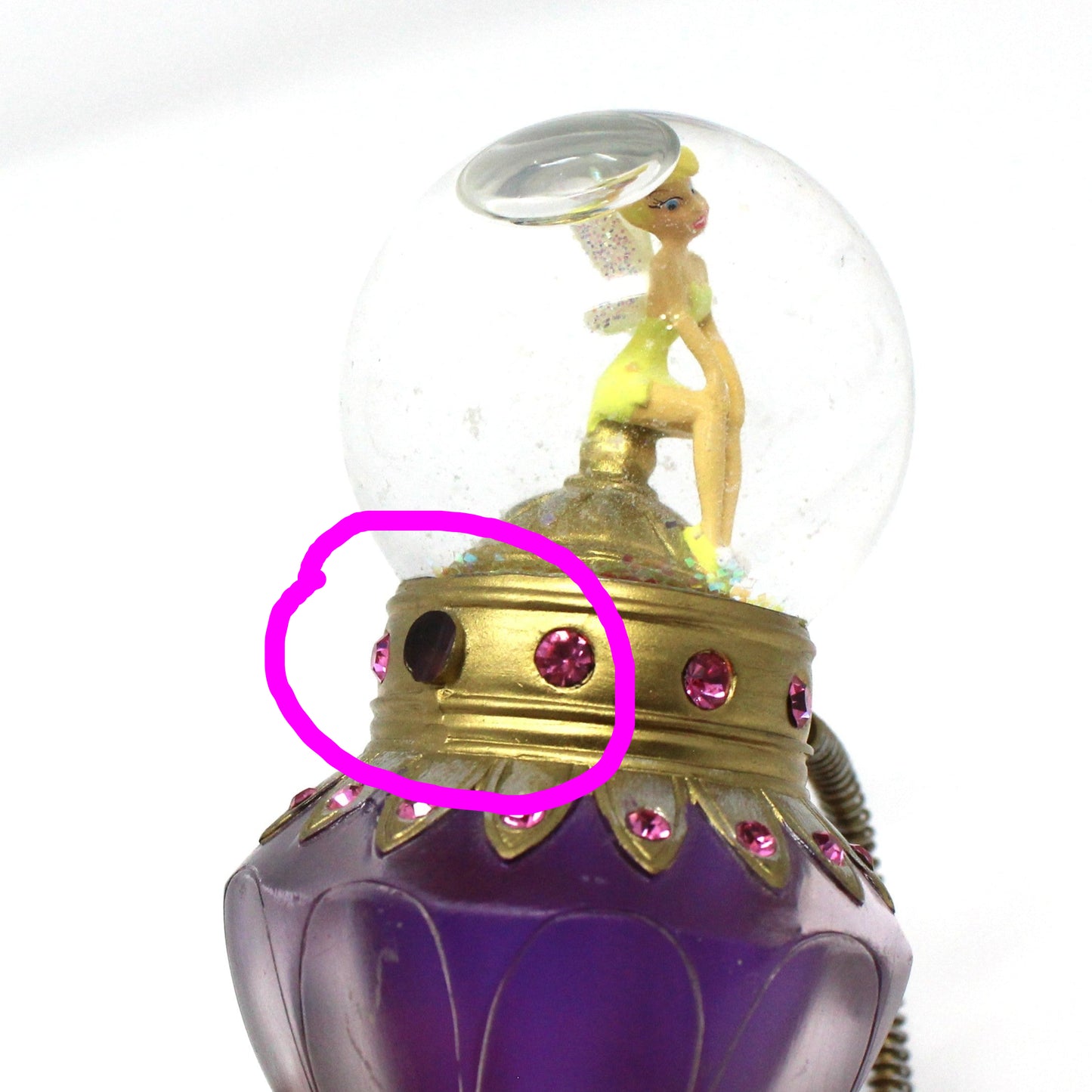 Snowglobe, Disney, Tinkerbell Atomizer Perfume Bottle, Mini Snow Globe, 2006, SOLD