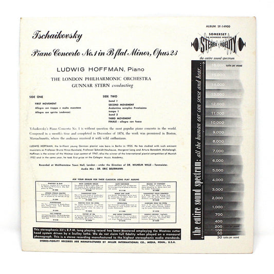Record Album, Tchaikovsky Concerto for Piano in B Minor, London Philharmonic Orchestra, 1961, Vintage Vinyl, USED Excellent