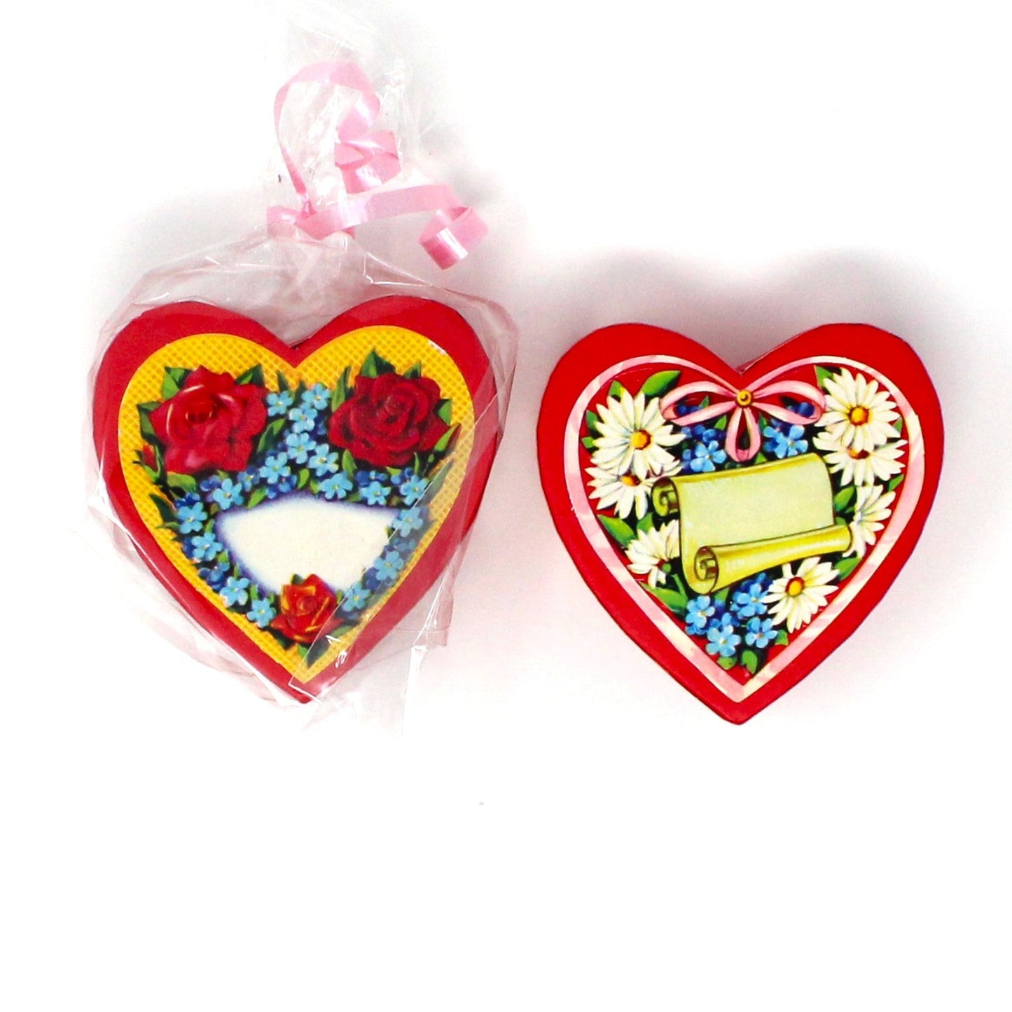 Gift Box / Candy Box, Valentine Heart Shaped with Decorative MLP Die-Cut & Embossed Florals, Vintage, 1970's