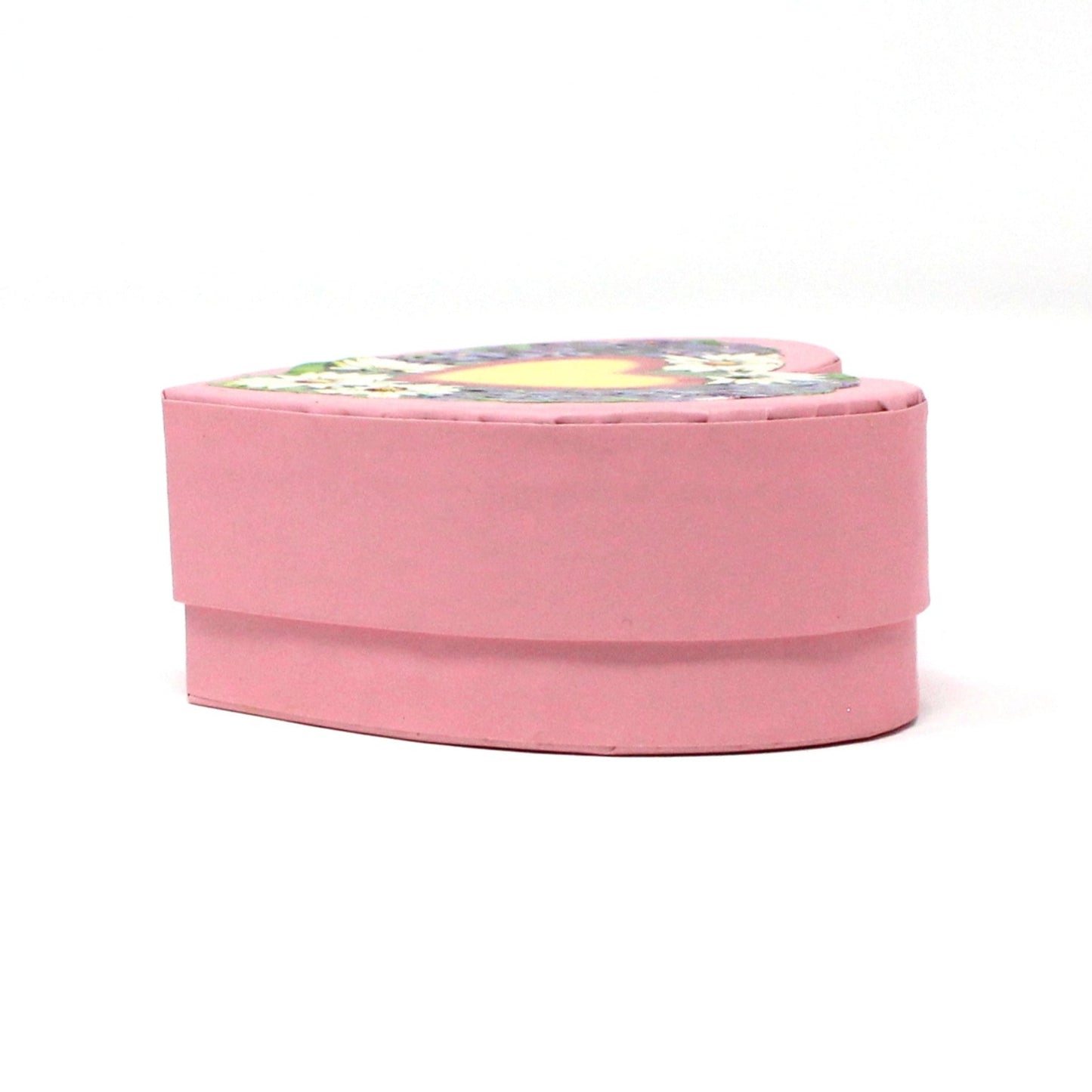 Gift Box / Candy Box, Valentine Heart Shaped with Decorative MLP Die-Cut & Embossed Florals, Vintage, 1970's