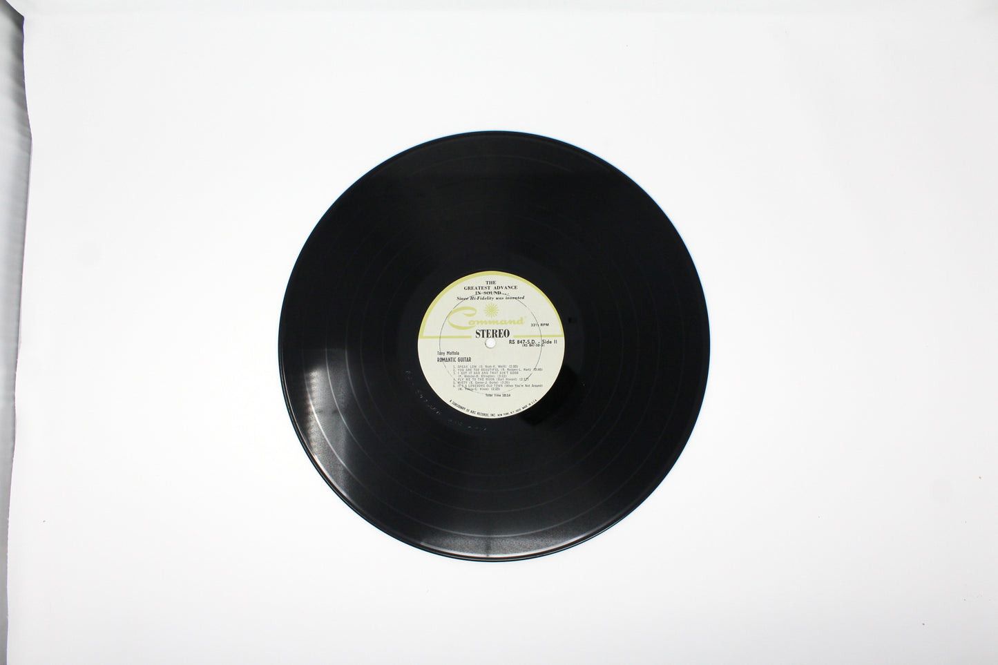 Record Album, Tony Mottola, Romantic Guitar, Gatefold Cover, 1963, Vintage Vinyl, USED, VG+, SOLD