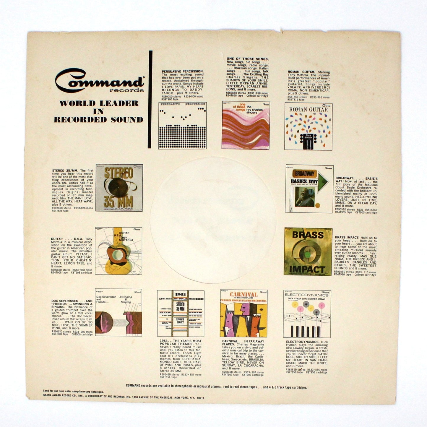 Record Album, Tony Mottola, Romantic Guitar, Gatefold Cover, 1963, Vintage Vinyl, USED, VG+, SOLD