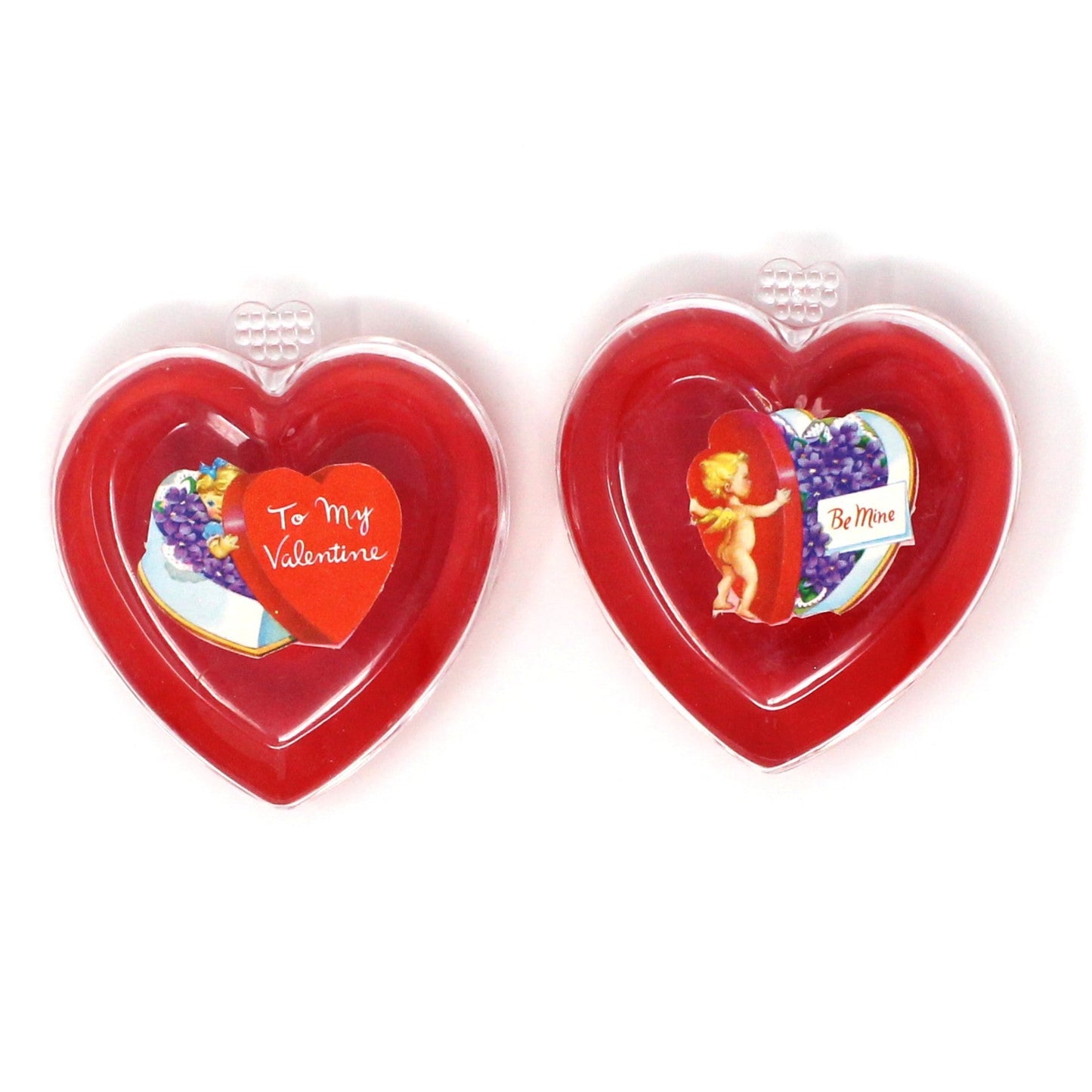Box, Gift Box / Candy Box, Valentine Heart Shaped with Decorative Decal, Vintage Hong Kong, 1970's