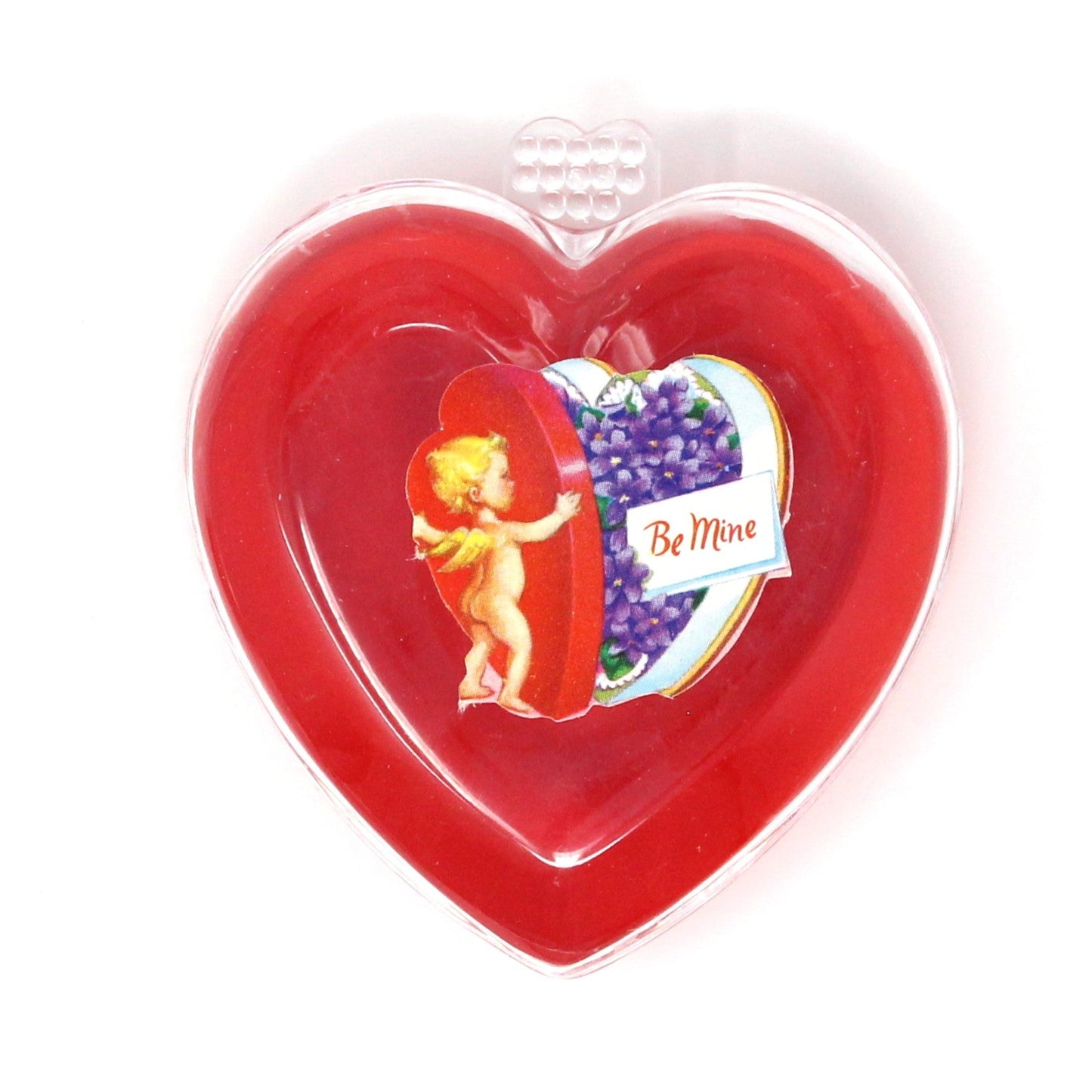 Box, Gift Box / Candy Box, Valentine Heart Shaped with Decorative Decal, Vintage Hong Kong, 1970's