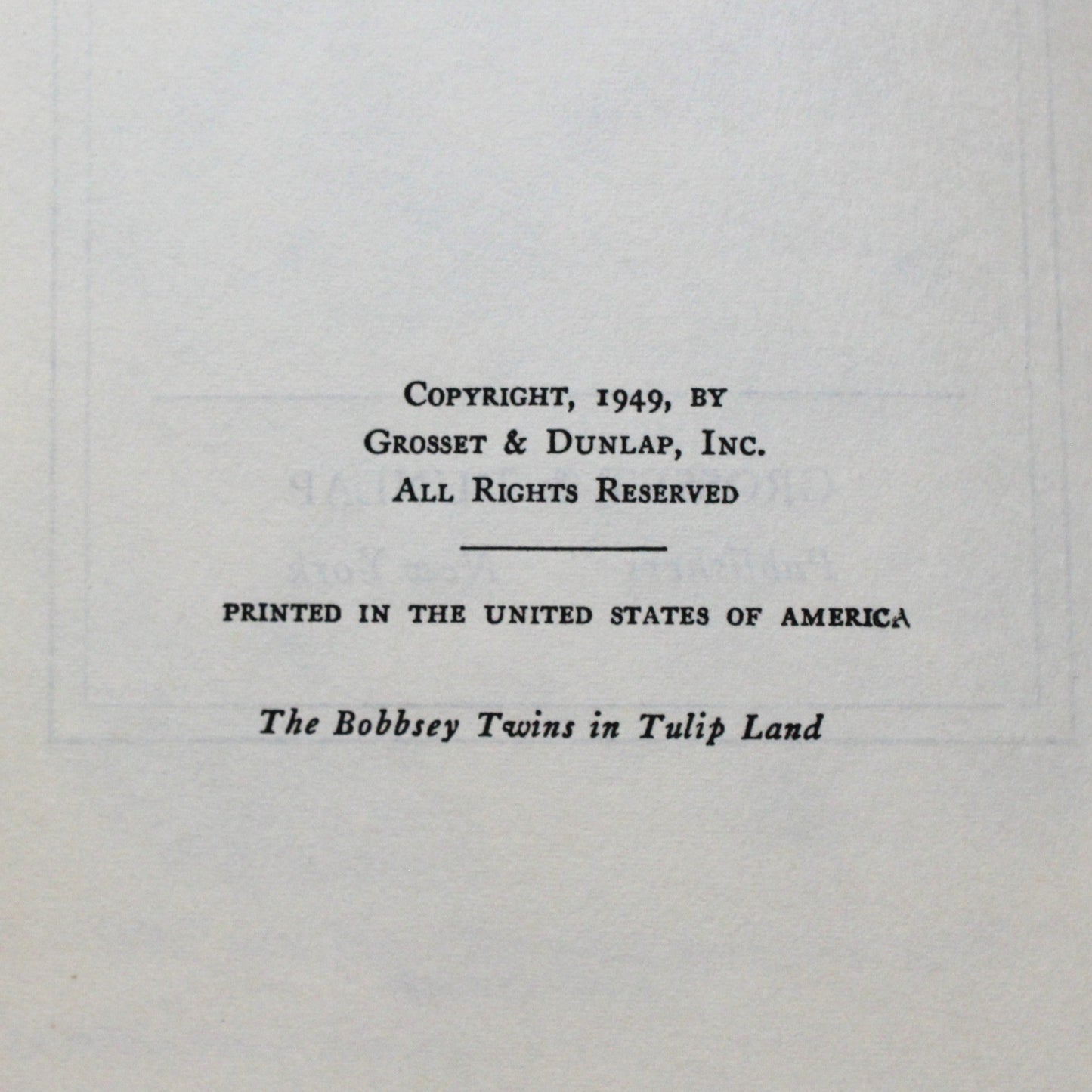 Children's Book, The Bobbsey Twins in Tulip Land, Hardcover, Vintage 1949