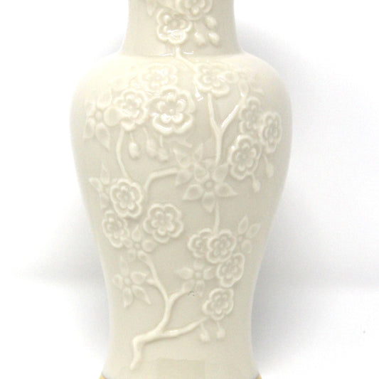 Bud Vase, Lenox, Ming Blossom Collection, Sculptured Oriental Florals, Ivory Chinoiserie, Vintage