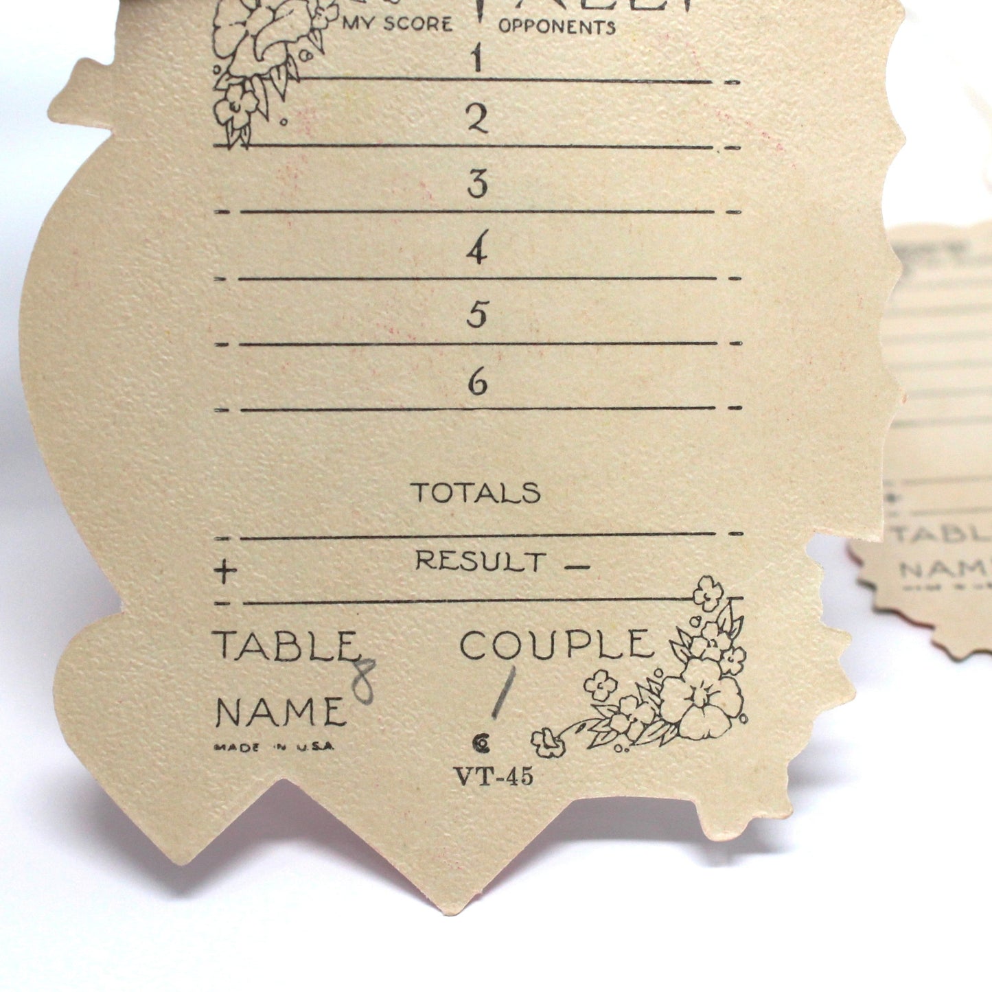Tally Cards / Score Cards, Valentine Girl & Boy, String and Tassel, Set of 2, Vintage, 1930's