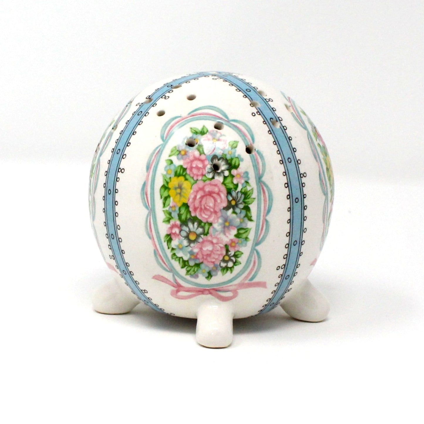 Pomander / Sachet, Potpourri Holder, Room Freshener Scent Ball, Footed, Vintage, 1970's
