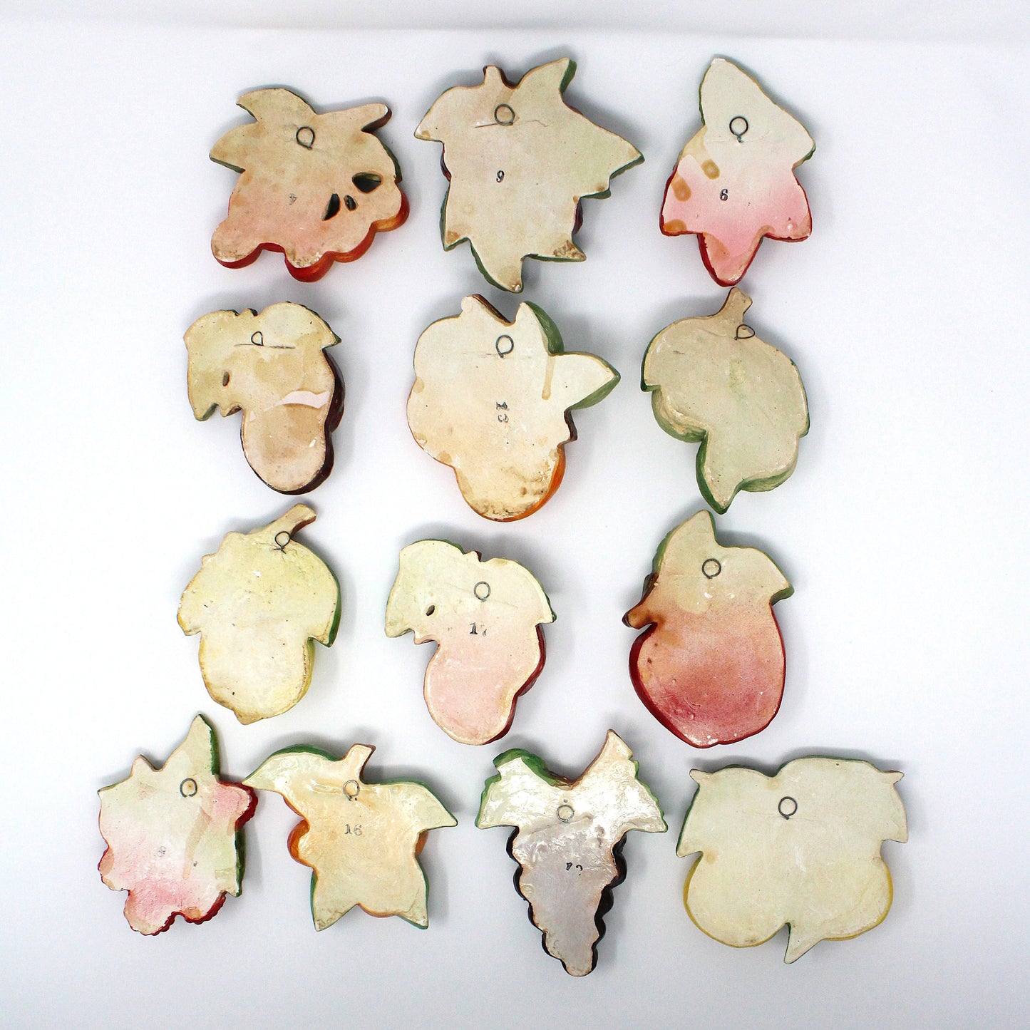 Chalkware, Fruits, Hand Painted Ceramic, Vintage Kitchen Decor, Sold Separately, 1950's