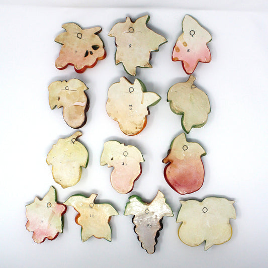 Chalkware, Fruits, Hand Painted Ceramic, Vintage Kitchen Decor, Sold Separately, 1950's