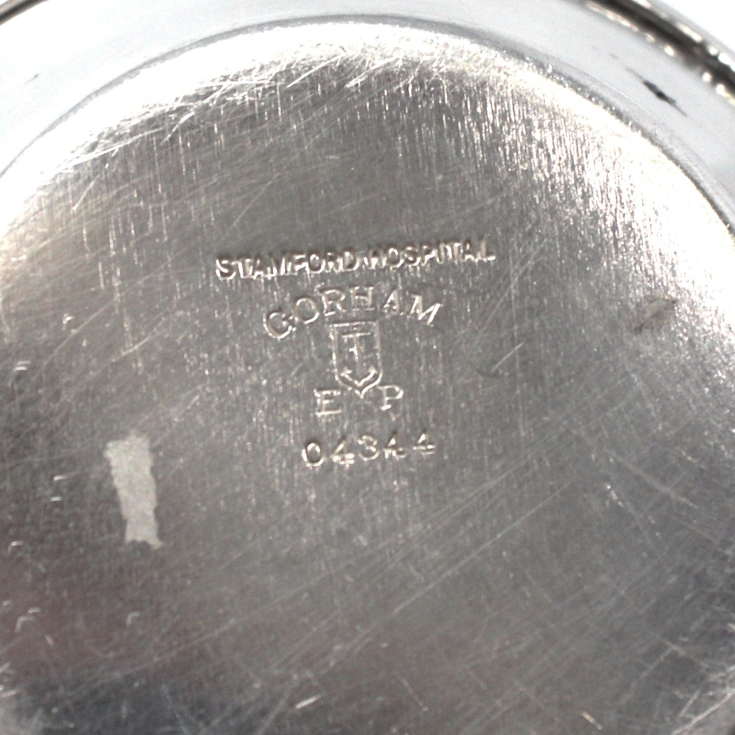 Bowl, Gorham Silverplate, Hospital Ware, Stamford Hospital, Antique, 1920's