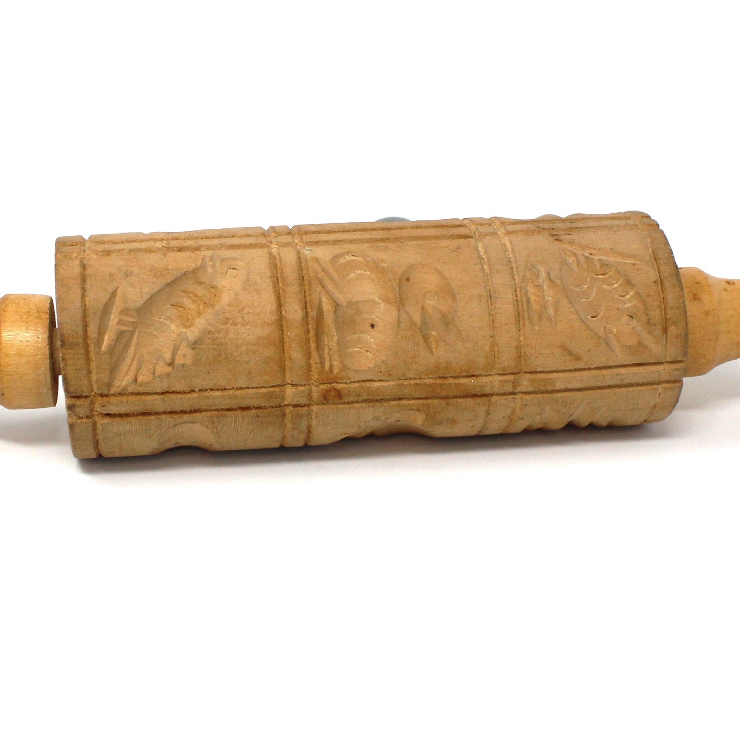 Rolling Pin, Wood Springerle, Vintage Cookie Dough Roller, 12 Panels, W. Germany, Vintage, 1980's