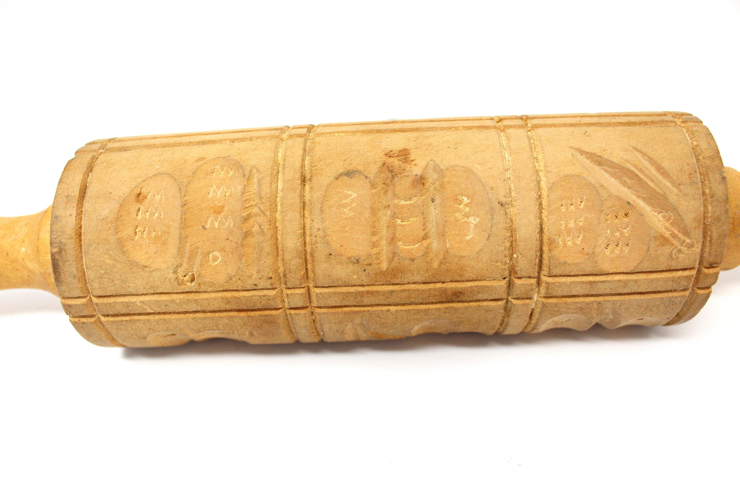 Rolling Pin, Wood Springerle, Vintage Cookie Dough Roller, 12 Panels, W. Germany, Vintage, 1980's
