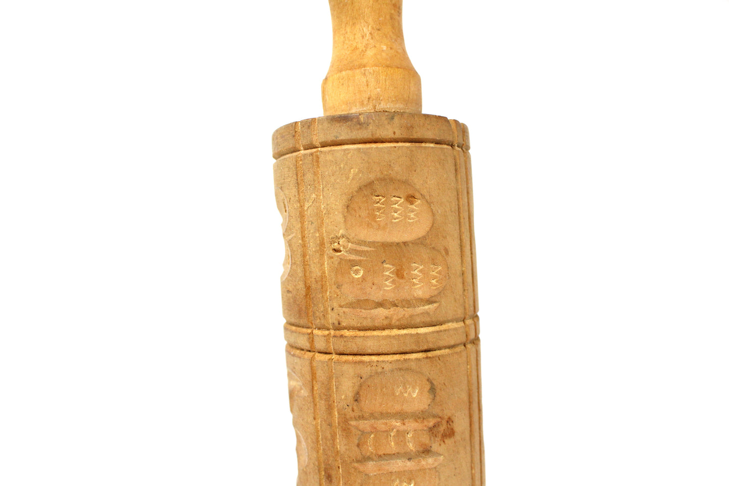 Rolling Pin, Wood Springerle, Vintage Cookie Dough Roller, 12 Panels, W. Germany, Vintage, 1980's