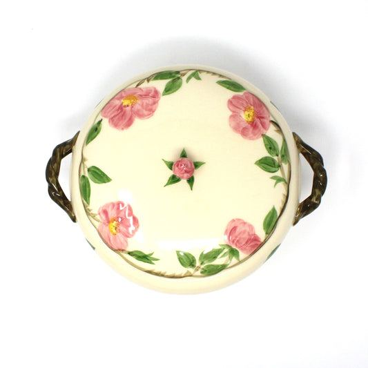 Covered Vegetable Bowl, Franciscan, Desert Rose, Round, Vintage USA, 1960's