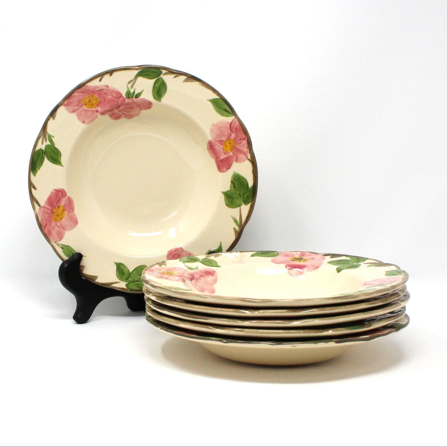 Soup Bowls, Franciscan, Desert Rose, Set of 6, Vintage England, 1980's, SOLD