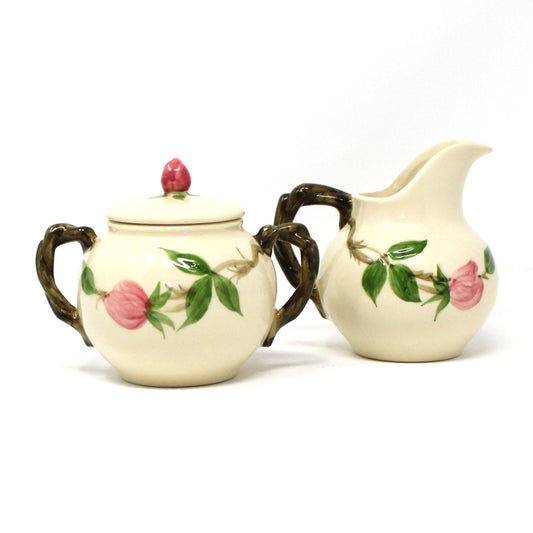 Creamer & Sugar with Lid, Franciscan, Desert Rose, Ceramic, Vintage USA, 1960's