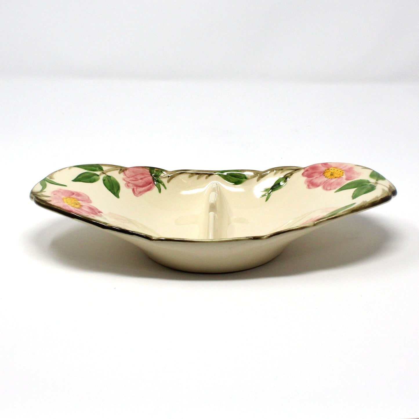 Ashtray, Franciscan, Desert Rose, Oval, Divided Two Sections, Vintage USA, 1960's