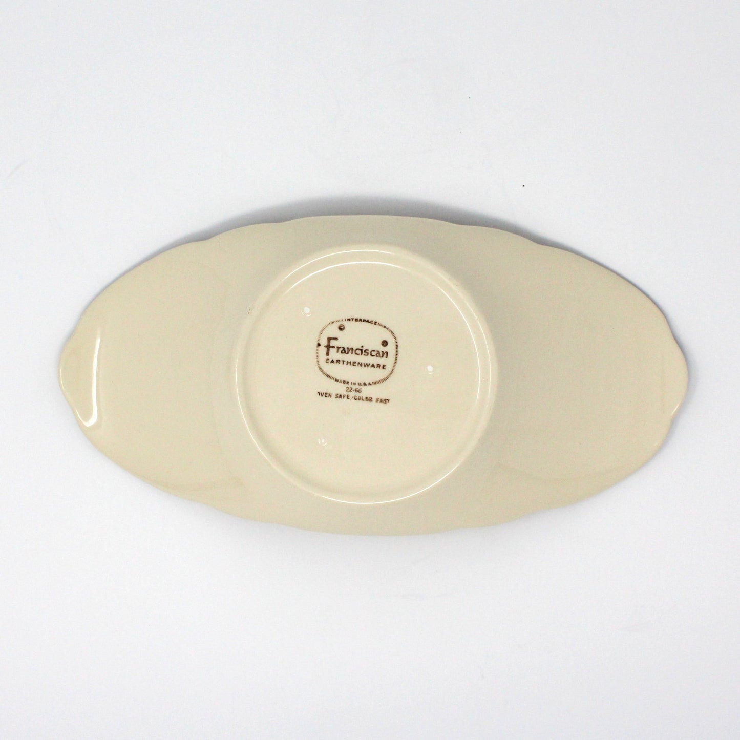 Ashtray, Franciscan, Desert Rose, Oval, Divided Two Sections, Vintage USA, 1960's